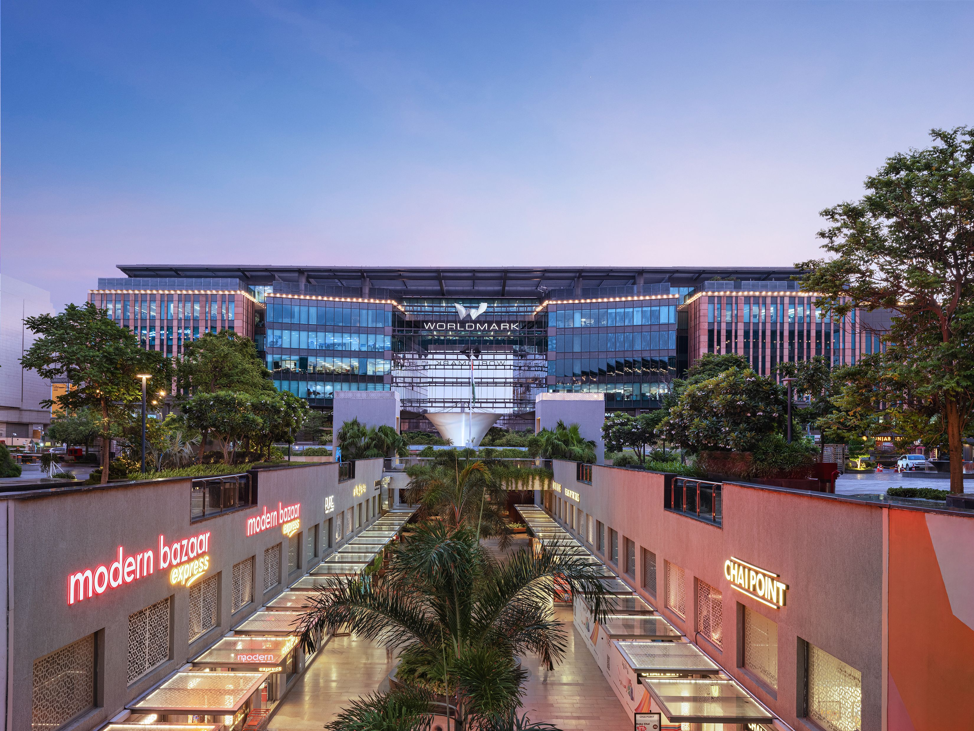 Modern retail complex The Walk, Pune, India. Shops, restaurants, and vibrant atmosphere.